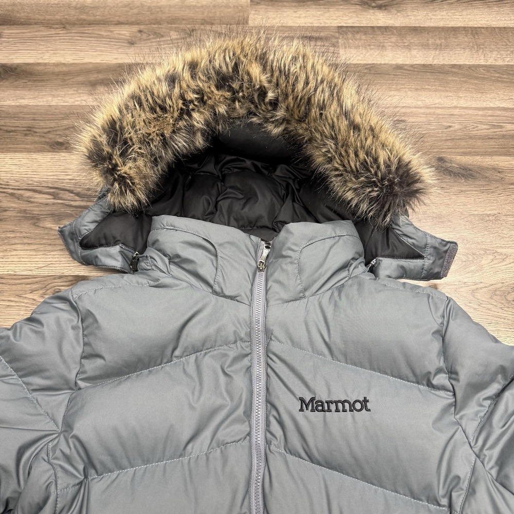 Marmot Women's Montreal Down Puffer Jacket Grey Size XL DEFECTS - Picture 4 of 16